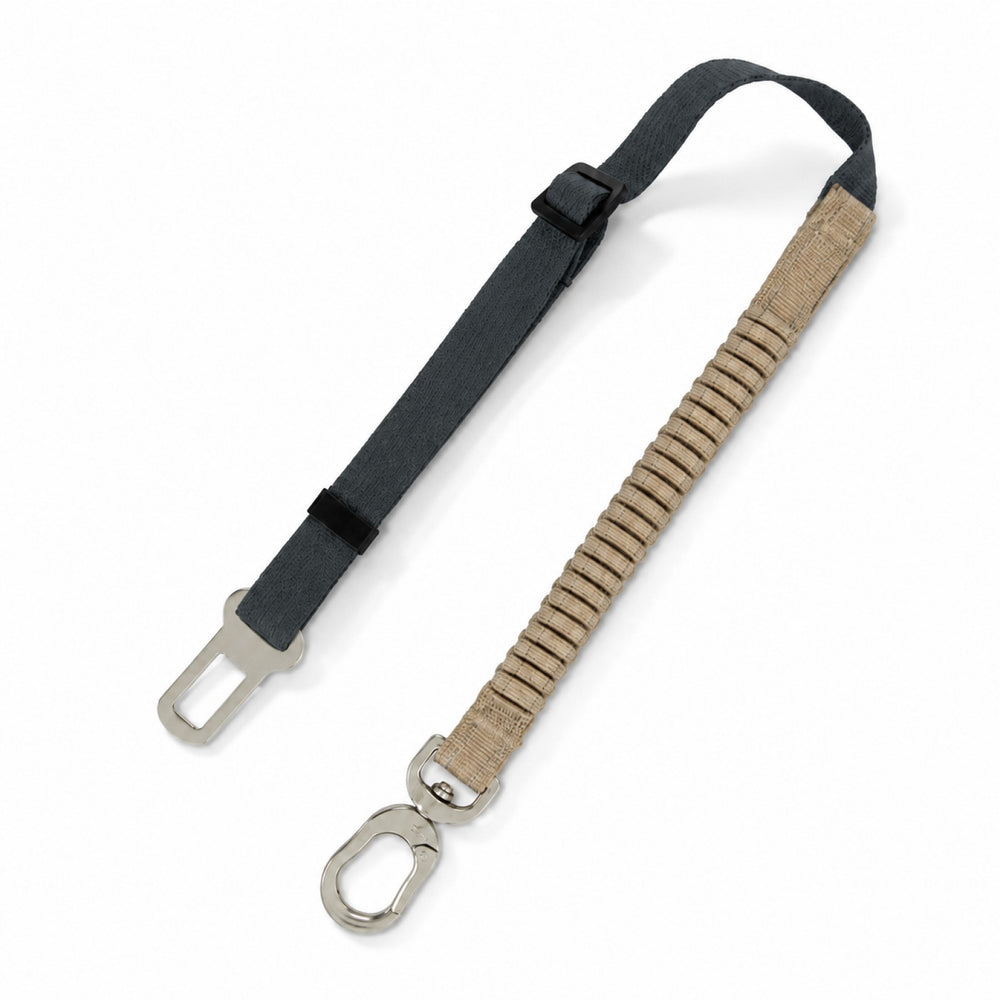 Gray adjustable bungee dog car seat belt