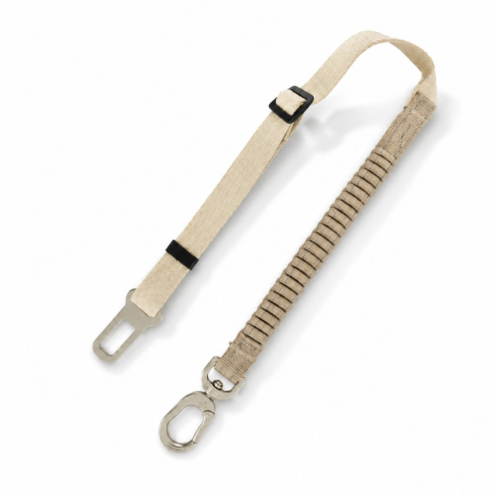 Brown adjustable bungee dog car seat belt