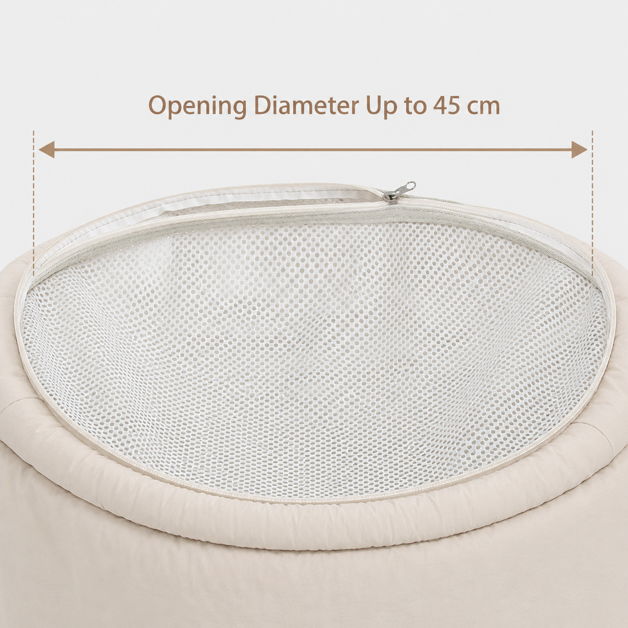 Breathable mesh top opening on a pet sling carrier