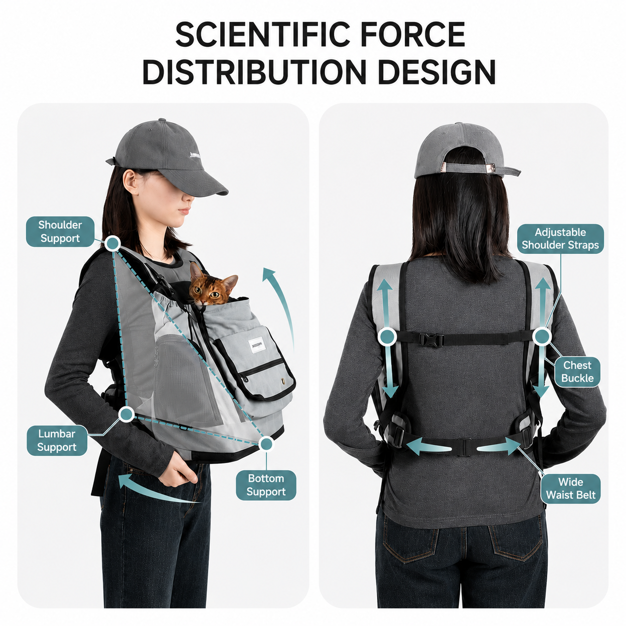 Front Pet Carrier Backpack for Cats & Small Dogs