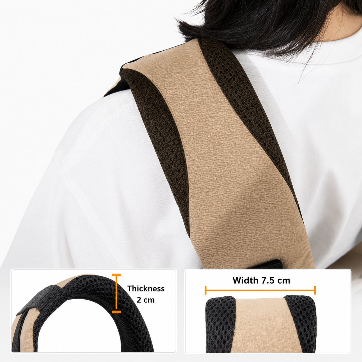 Wide breathable padded dog carrier shoulder straps
