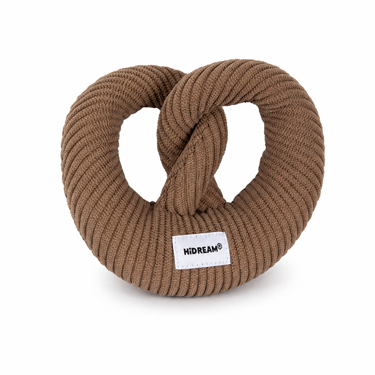 Brown knot-shaped corduroy catnip toy