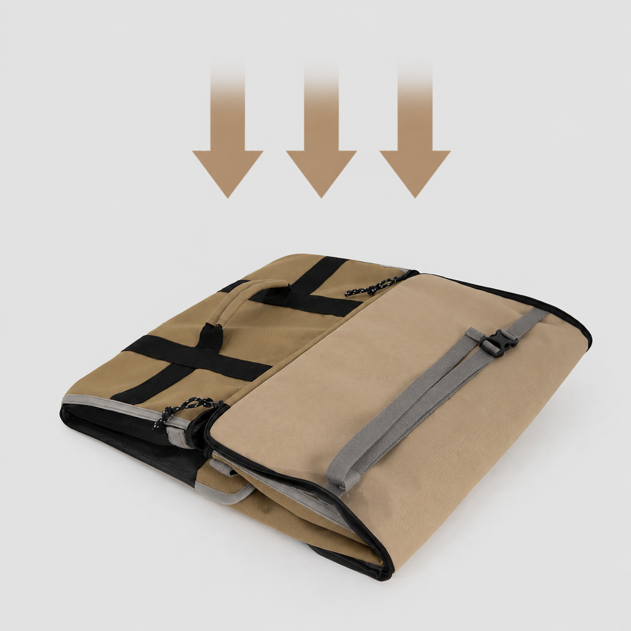 Convertible pet carrier folded flat for storage