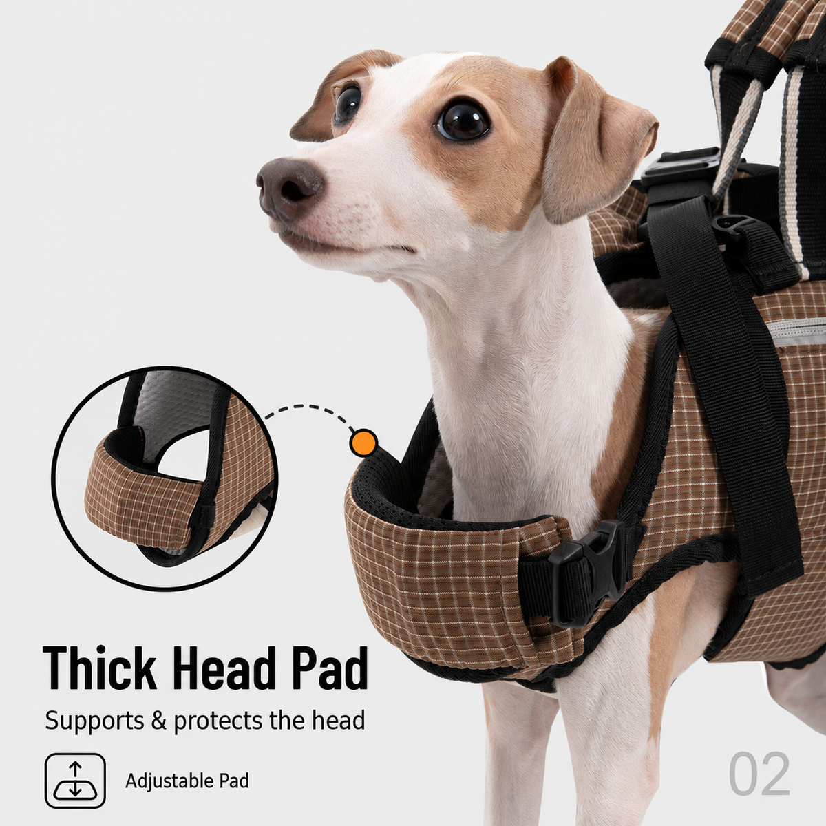 Adjustable dog head support
