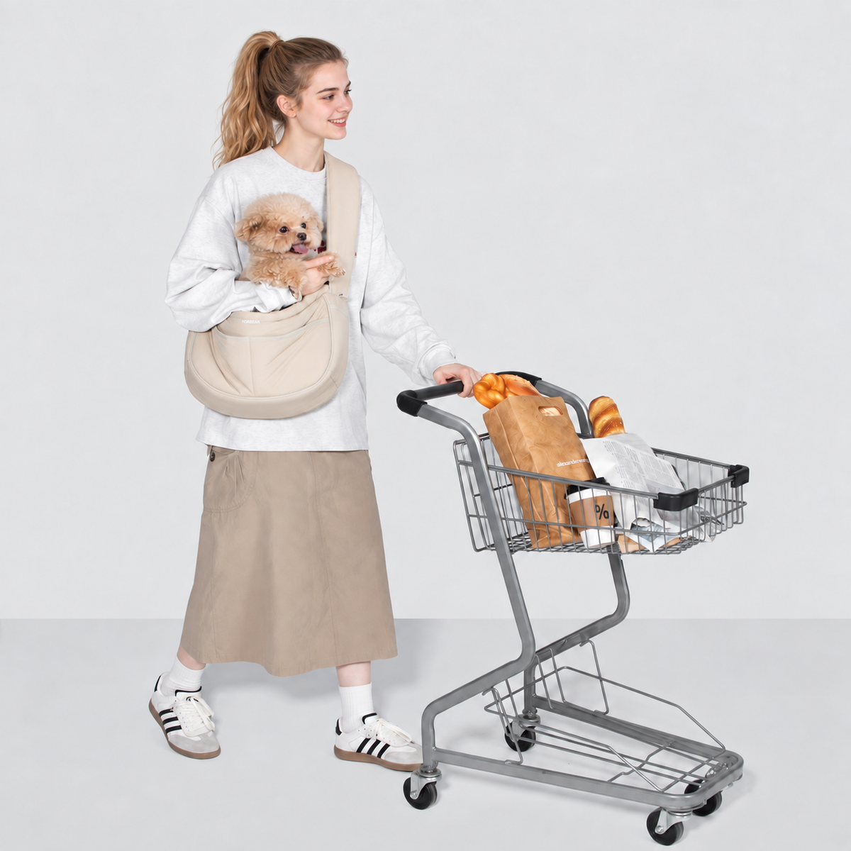 Hands-Free Soft Pet Sling Carrier for Cats & Small Dogs