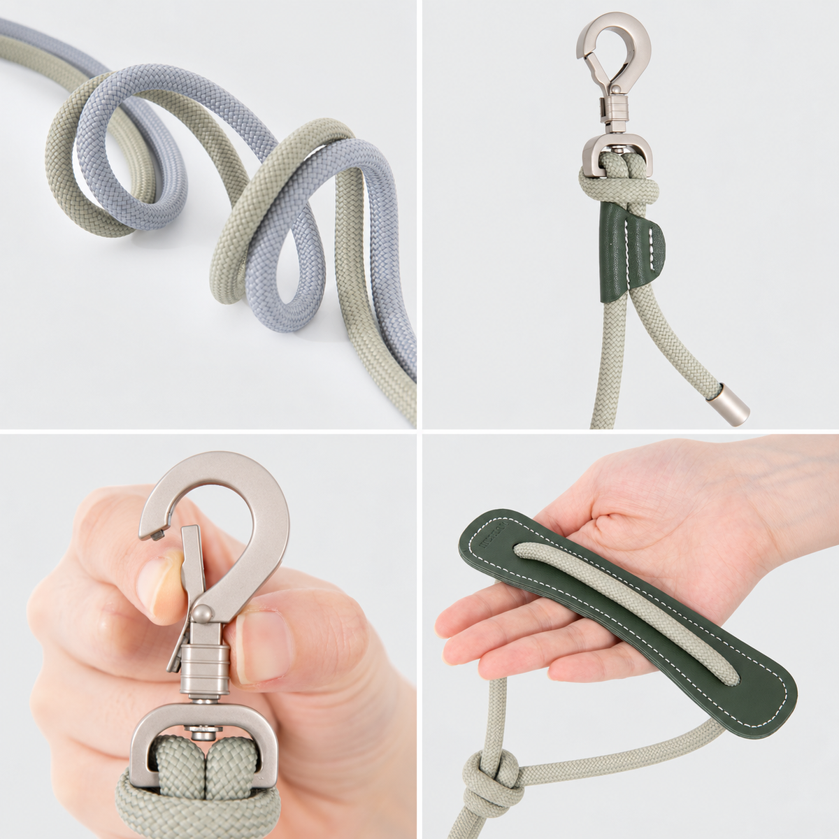 Braided Rope Dog Leash with Locking Swivel Clip