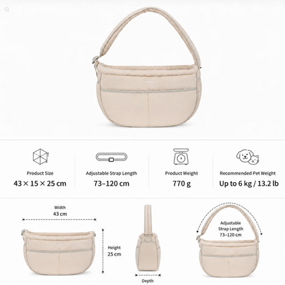 Hands-Free Soft Pet Sling Carrier for Cats & Small Dogs